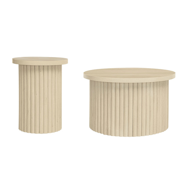 Coffee Table Set of 2, Round Coffee Table, Modern Side Tables Accent End Table for Living Room, Apartment