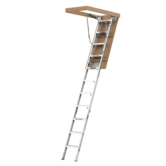 Aluminum Attic Ladder 350-pound Capacity Metallic Grey 22.5x54 Inches